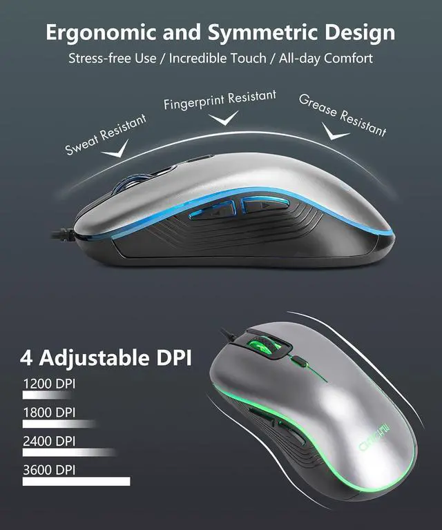 Alt view image 3 of 6 - USB Wired Keyboard and Mouse Combo with Backlit