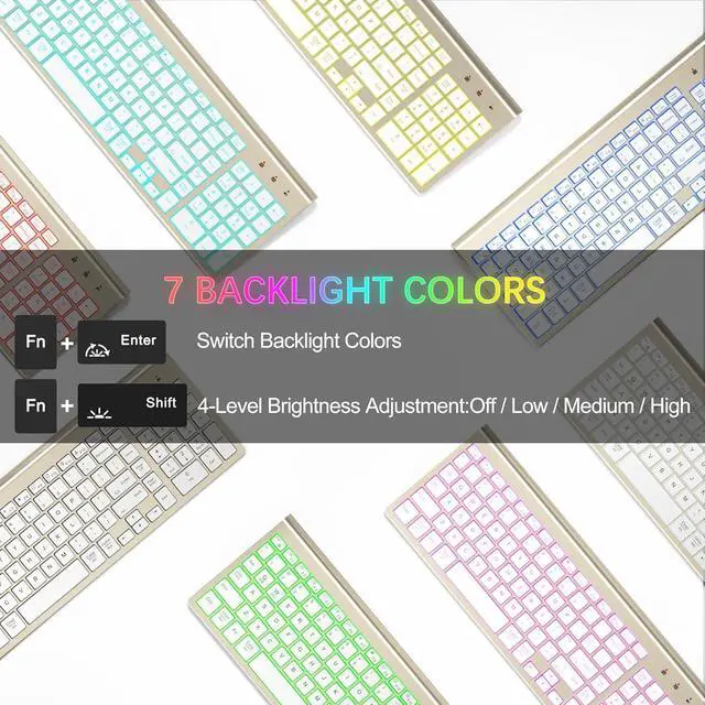 Alt view image 3 of 6 - Wireless Backlit Keyboard and Mouse Ultra Slim Combo