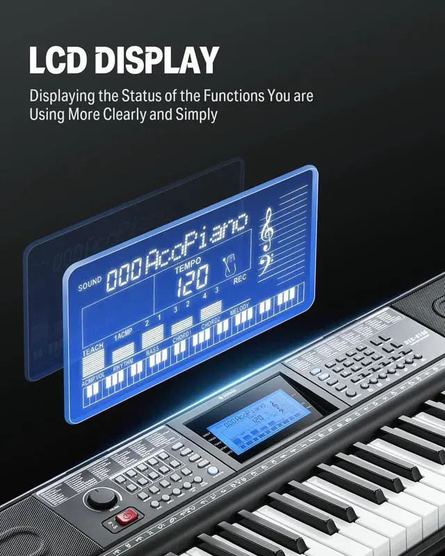 Alt view image 3 of 6 - 61 Key Keyboard Piano