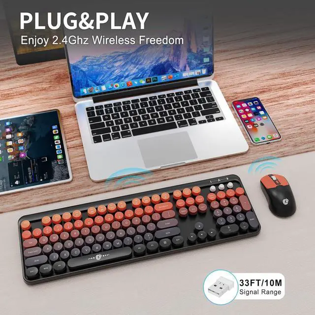 Alt view image 3 of 7 - Wireless Keyboard and Mouse Combo 2.4G Full-Sized