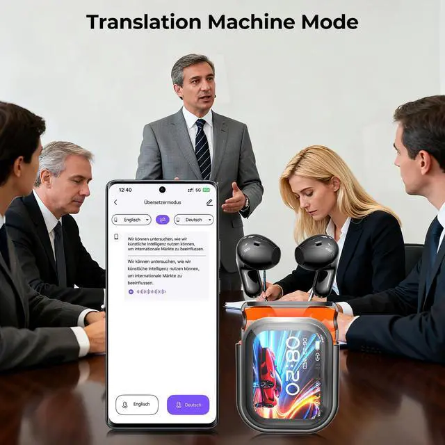 Alt view image 5 of 7 - Translation Earbuds Real Time - 2025 New AI 135 Language Translator Earbuds