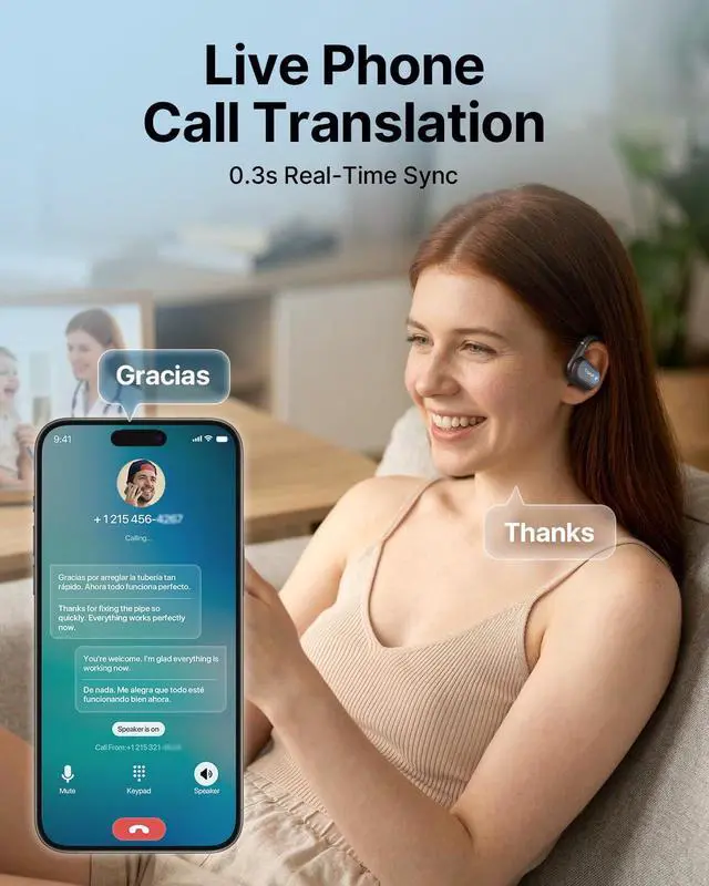 Alt view image 5 of 7 - AI Translation Earbuds Real Time 157 Languages Translator Ear Buds Interpreter Earphones, Open-Ear Comfort Support Playing Music Phone Calls, Audifonos Traductores Inglés Español for Travel Business