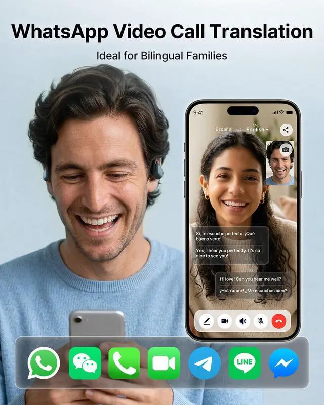 Alt view image 6 of 7 - AI Translation Earbuds Real Time 157 Languages Translator Ear Buds Interpreter Earphones, Open-Ear Comfort Support Playing Music Phone Calls, Audifonos Traductores Inglés Español for Travel Business
