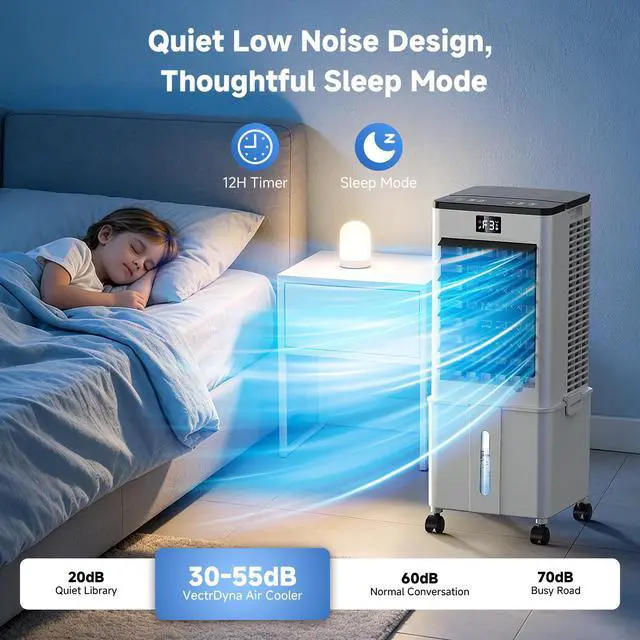 Alt view image 5 of 7 - Portable Air Conditioner with Auto Oscillation