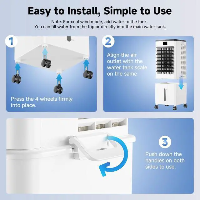 Alt view image 7 of 7 - Portable Air Conditioner with Auto Oscillation