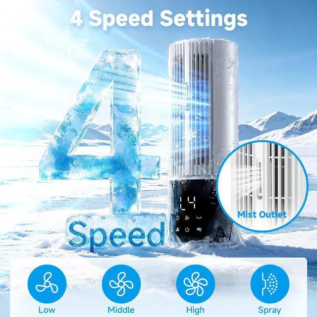 Alt view image 2 of 7 - Portable Air Conditioner Air Cooler 6-in-1 Portable Tower Fan