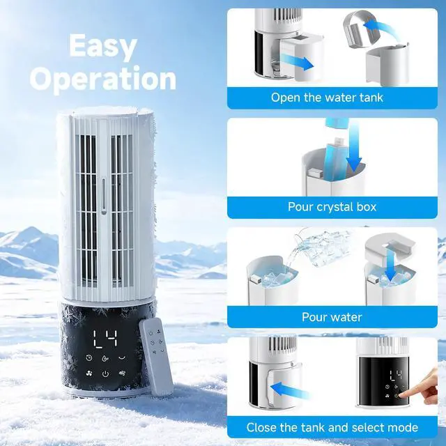 Alt view image 5 of 7 - Portable Air Conditioner Air Cooler 6-in-1 Portable Tower Fan