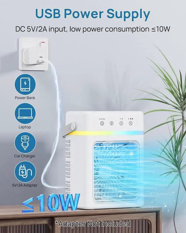 Alt view image 2 of 6 - Portable Air Conditioner with 900ML