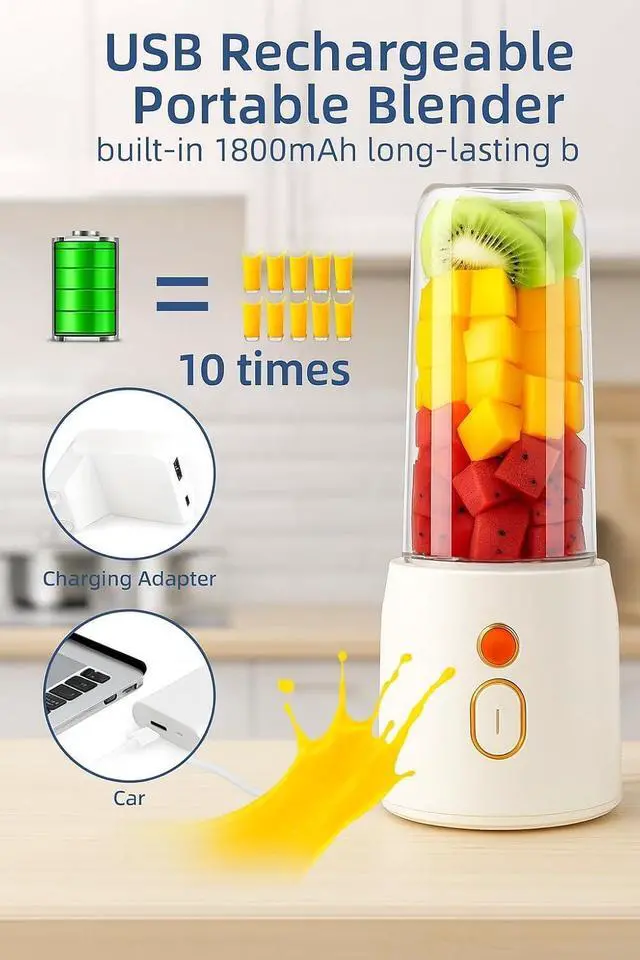 Alt view image 3 of 5 - Portable 500ml Mini Juice Blender