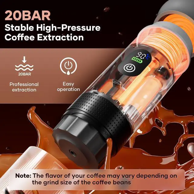 Alt view image 2 of 7 - Portable Espresso Maker Coffee Machine 3-IN-1