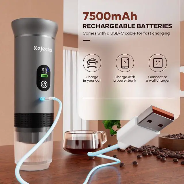 Alt view image 3 of 7 - Portable Espresso Maker Coffee Machine 3-IN-1