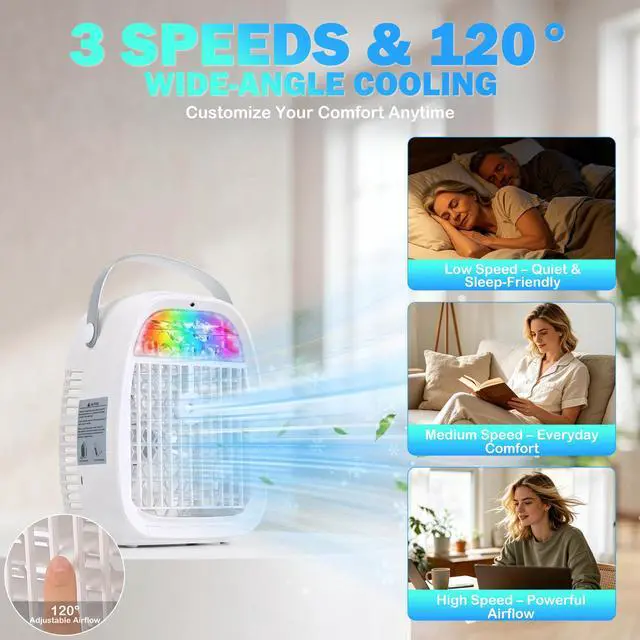 Alt view image 2 of 7 - Portable Air Conditioner 1100ML Mini Air Cooler with Remote Control