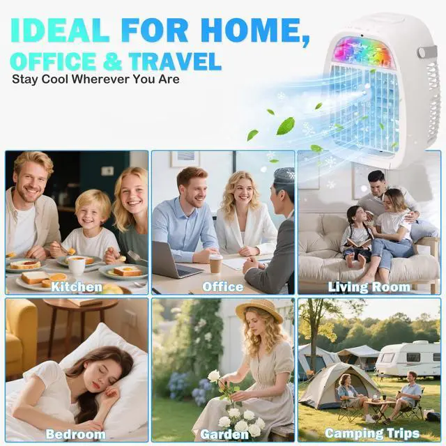 Alt view image 6 of 7 - Portable Air Conditioner 1100ML Mini Air Cooler with Remote Control
