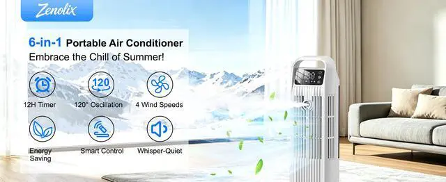 Alt view image 6 of 7 - 6 in 1 Air Conditioner 1200ML Air Cooler