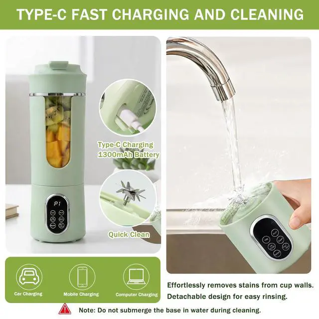 Alt view image 5 of 7 - Portable Blender 530ml Fruit Veggie Juicer