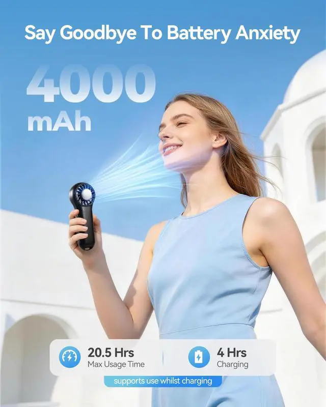 Alt view image 3 of 7 - Handheld Fan with Active Ice Cooler