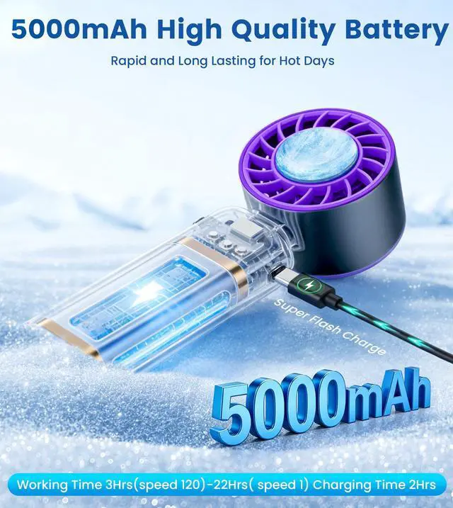 Alt view image 2 of 7 - Handheld Portable Turbo Fan with Ice Cooler