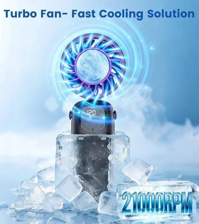 Alt view image 3 of 7 - Handheld Portable Turbo Fan with Ice Cooler