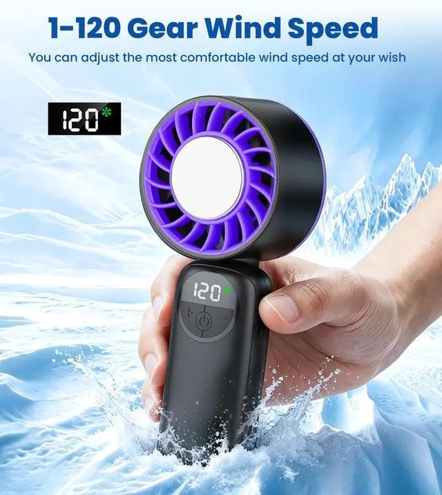 Alt view image 4 of 7 - Handheld Portable Turbo Fan with Ice Cooler