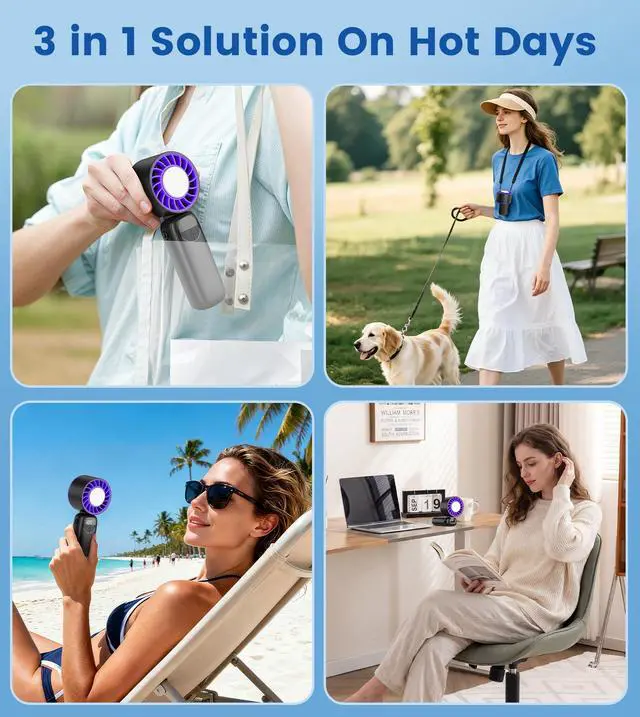 Alt view image 6 of 7 - Handheld Portable Turbo Fan with Ice Cooler