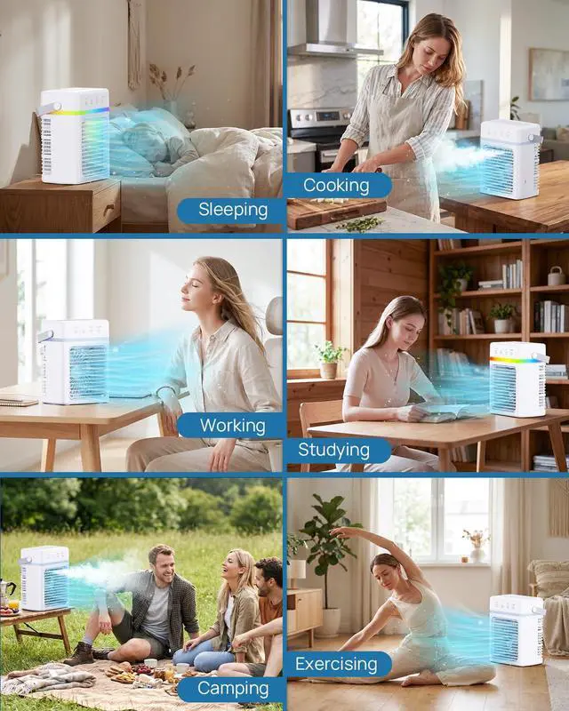 Alt view image 7 of 7 - Ultra Quiet Portable Air Conditioner 900ML Tank with LED Display