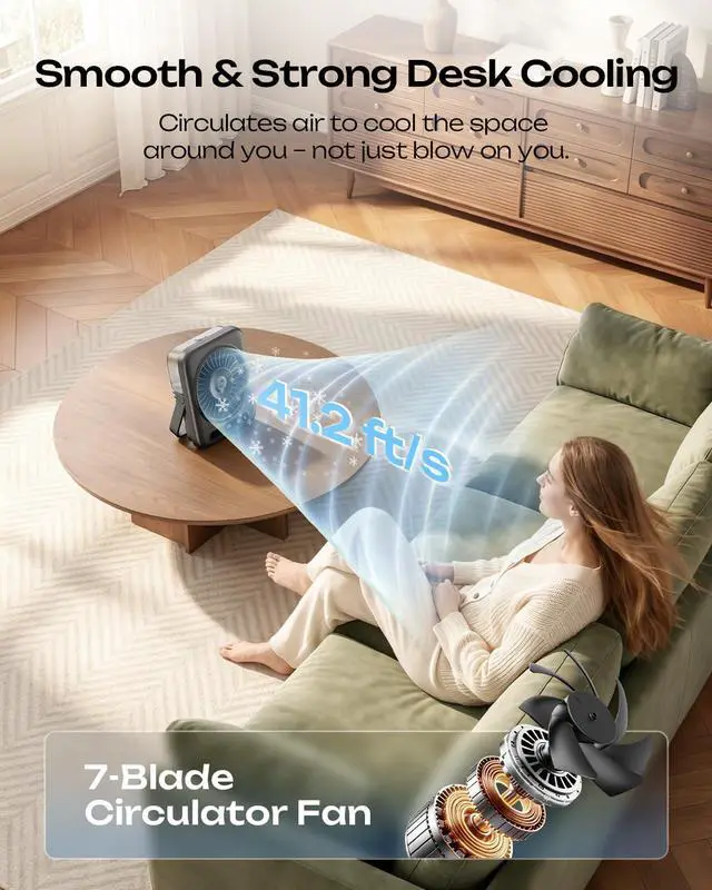 Alt view image 4 of 7 - Otlonpe Portable Misting Fan Small Desk Air Conditioner