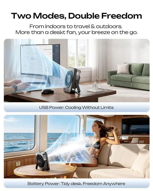 Alt view image 5 of 7 - Otlonpe Portable Misting Fan Small Desk Air Conditioner
