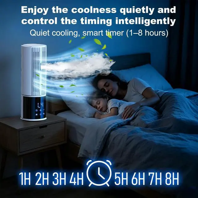 Alt view image 3 of 7 - Portable Air Conditioner Air Cooler 6-in-1 Portable Tower Fan 3 Speeds
