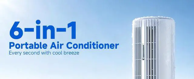 Alt view image 7 of 7 - Portable Air Conditioner Air Cooler 6-in-1 Portable Tower Fan 3 Speeds