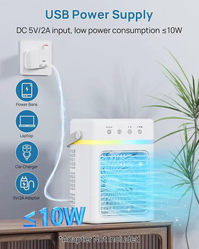 Alt view image 4 of 7 - Portable Air Conditioner 900ML
