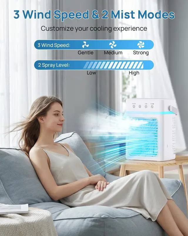 Alt view image 6 of 7 - Portable Air Conditioner 900ML