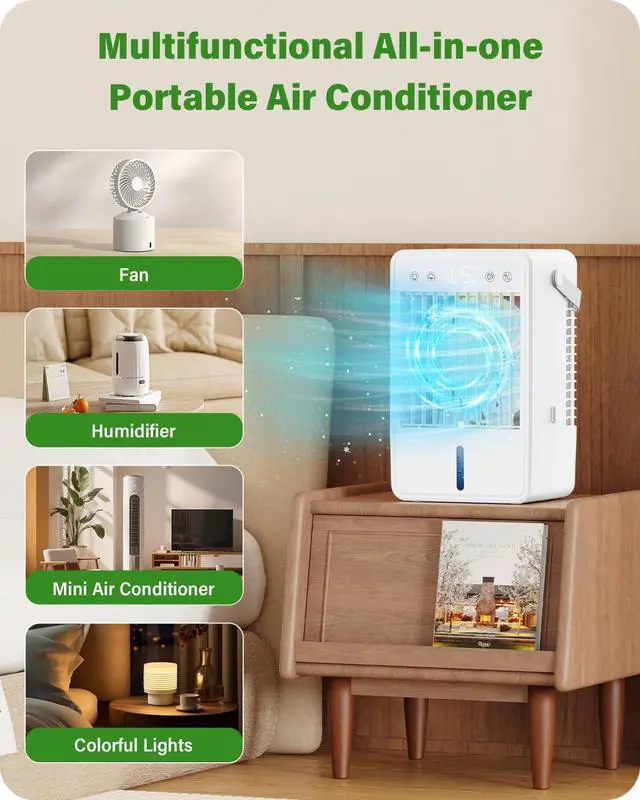 Alt view image 3 of 7 - Portable Air Conditioner 1500ML