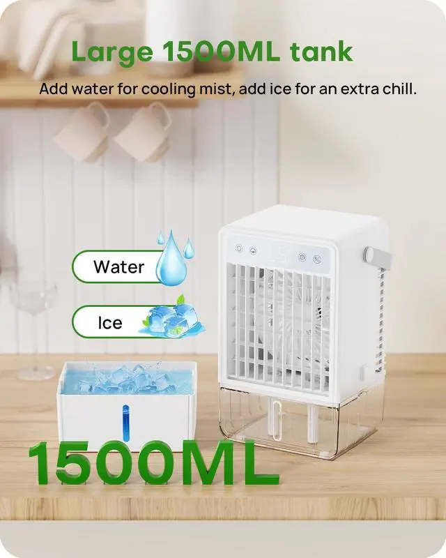 Alt view image 7 of 7 - Portable Air Conditioner 1500ML
