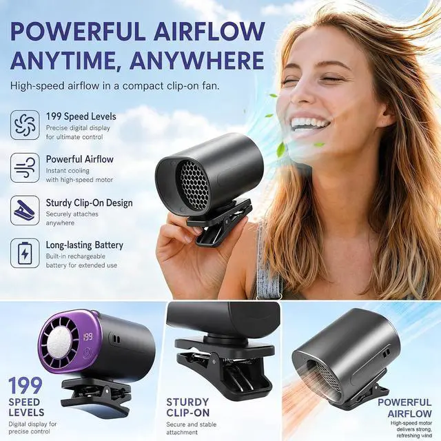Alt view image 2 of 7 - Car Clip on Air Conditioner Fan