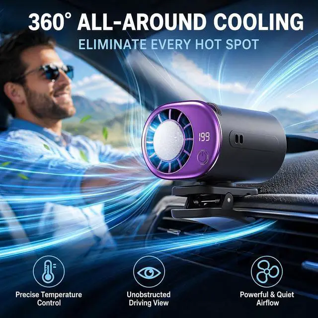 Alt view image 3 of 7 - Car Clip on Air Conditioner Fan