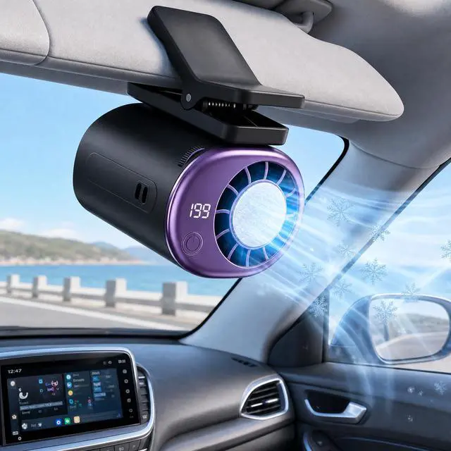 Alt view image 7 of 7 - Car Clip on Air Conditioner Fan