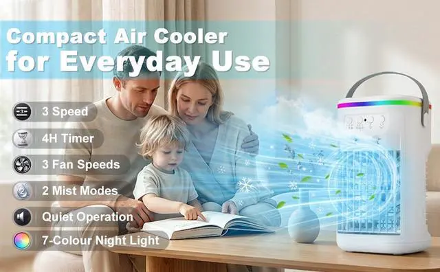 Alt view image 7 of 7 - Portable Air Conditioner Cooling Fan