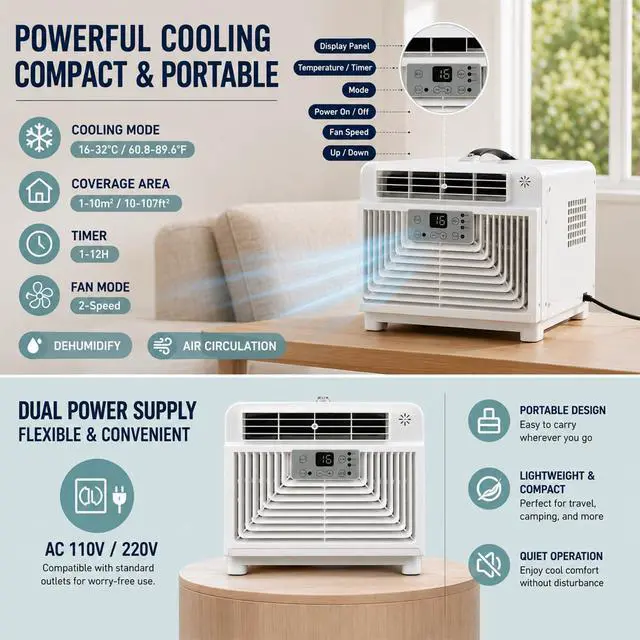 Alt view image 2 of 7 - 3400 BTU Portable Camping Air Conditioner