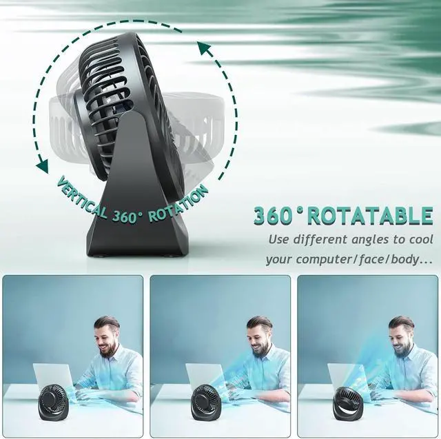 Alt view image 4 of 7 - Mini USB Desk Fan - Silent