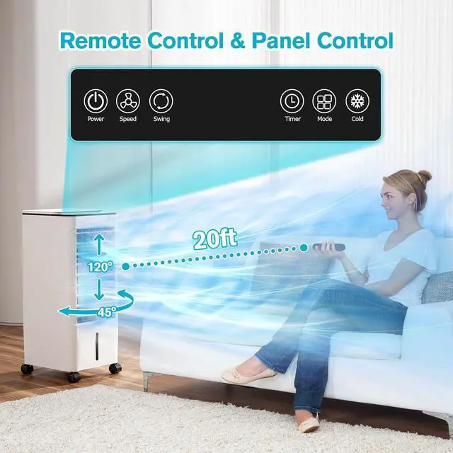 Alt view image 4 of 7 - 120° Swivel Portable Air Conditioner