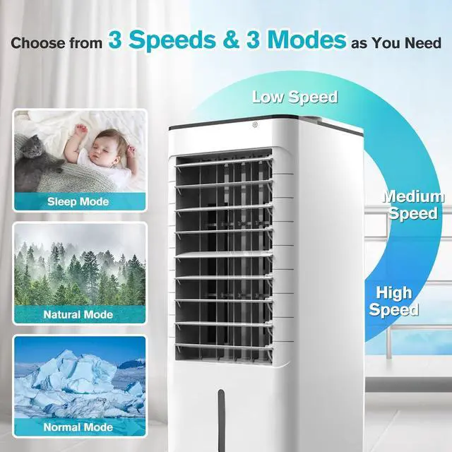 Alt view image 7 of 7 - 120° Swivel Portable Air Conditioner