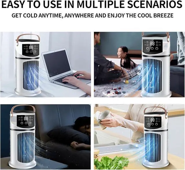 Alt view image 2 of 5 - 2026 Upgraded Portable Air Conditioner Fan-4-in-1 Air Cooler with 4/9 Wind Speeds