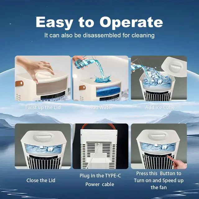 Alt view image 5 of 5 - Portable Air Conditioner 4 in 1 Misting Fan