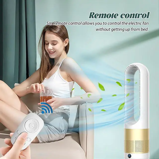 Alt view image 2 of 7 - 56cm Bladeless Tower Fan with Air Purifier