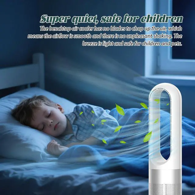 Alt view image 6 of 7 - 56cm Bladeless Tower Fan with Air Purifier