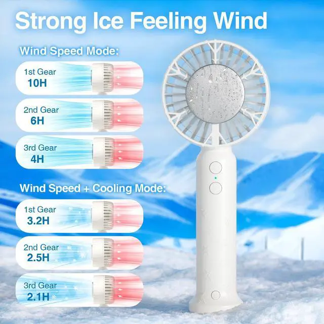 Alt view image 2 of 7 - Portable Handheld Fan with Refrigeration Mode