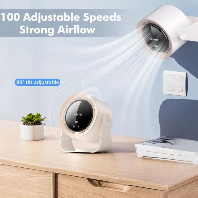 Alt view image 2 of 7 - USB Desktop Fan with LED Display & Long Battery Life