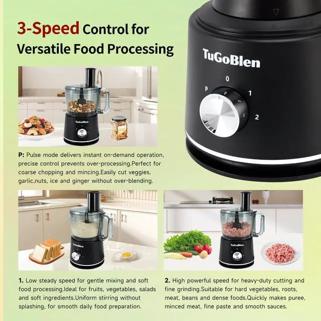 Alt view image 5 of 6 - 7-in-1 Multifunctional Food Processor with 2L Processing Bowl