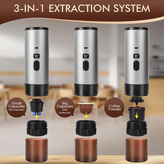 Alt view image 3 of 6 - 3 in 1 Portable Espresso Maker