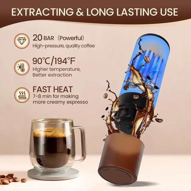 Alt view image 6 of 6 - 3 in 1 Portable Espresso Maker